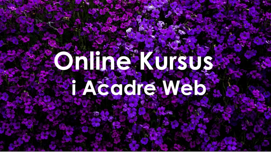 Online kurser i Acadre - april