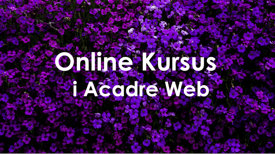 Online kurser i Acadre - april